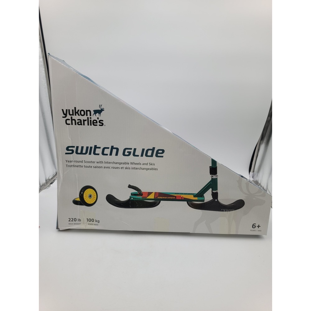Yukon Charlie's Switch Glide Scooter Ski Snow Scooter w/ Skis & Wheels 220lb